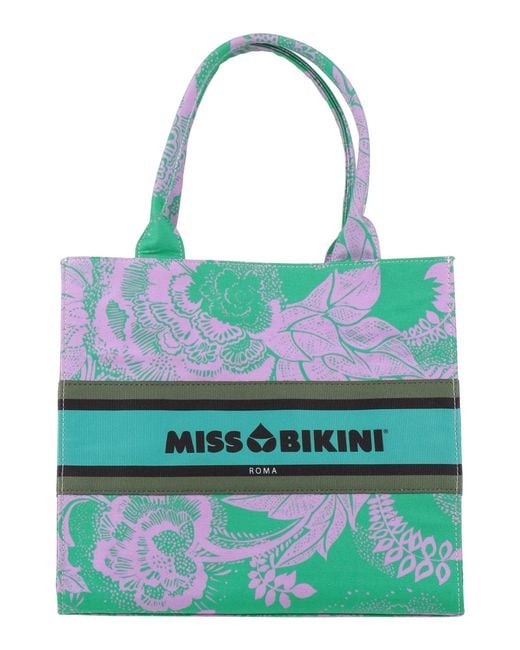 Miss Bikini Green Handbag Cotton