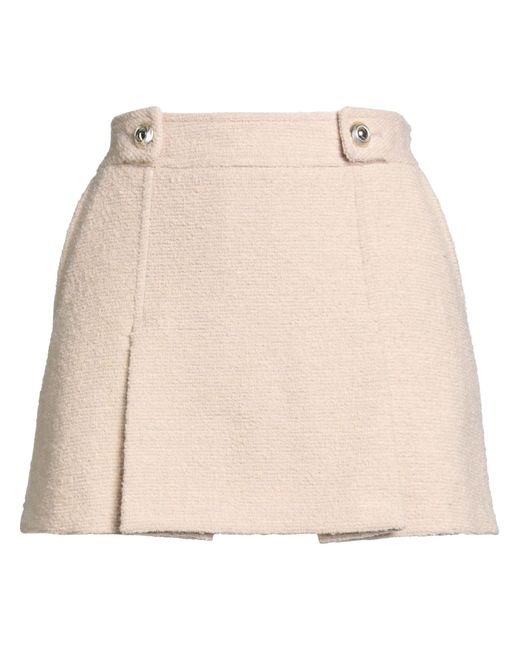 Tom Ford Natural Mini Skirt Virgin Wool, Polyamide, Silk, Cashmere, Elastane