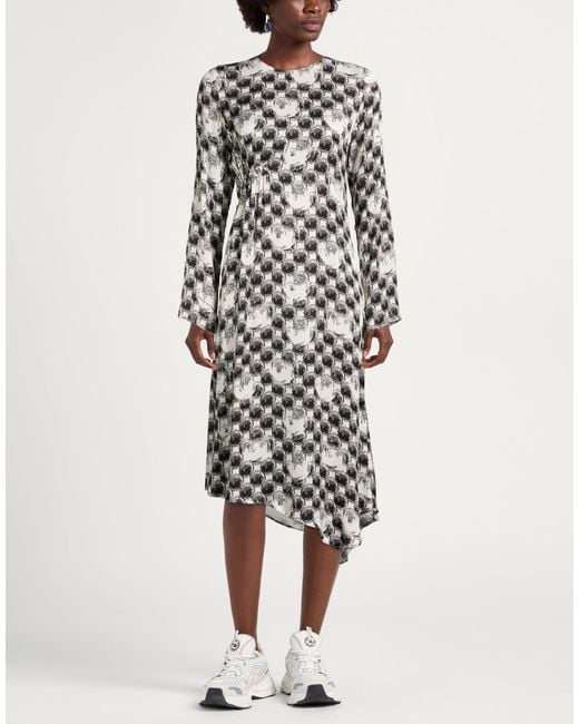 Manila Grace White Midi Dress Viscose