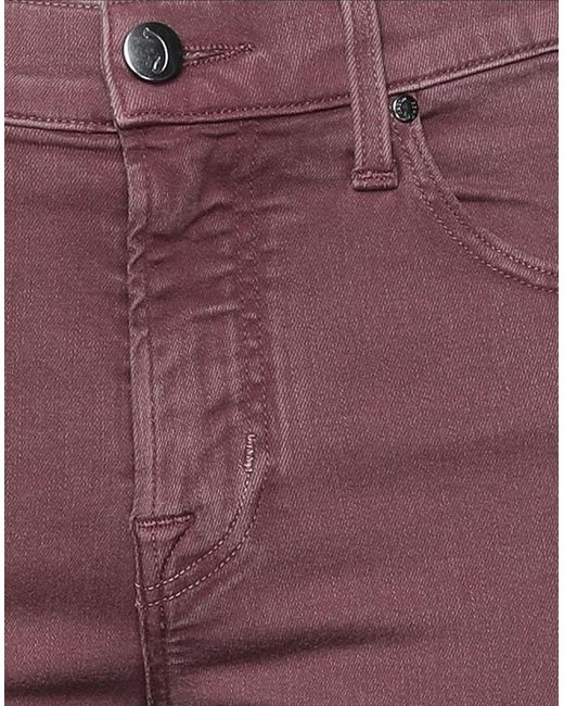 Jacob Coh?n Purple Burgundy Jeans Cotton, Polyester, Elastane