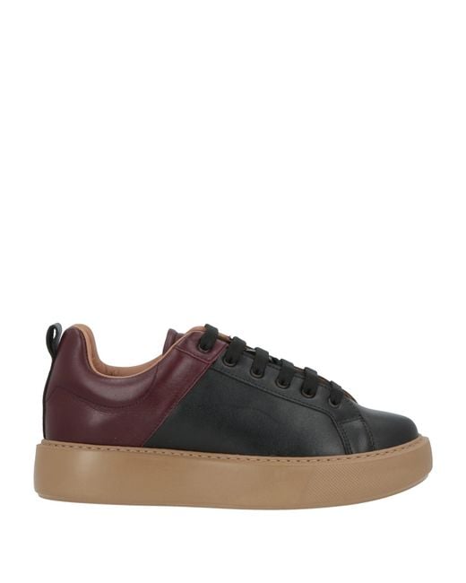 Cerruti 1881 Brown Burgundy Sneakers Cow Leather