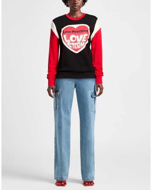 Love Moschino Red Sweatshirt Cotton
