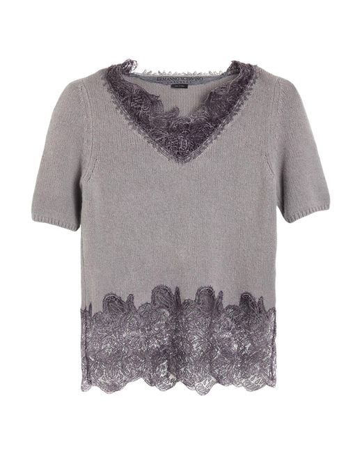 Ermanno Scervino Gray Sweater Cashmere, Silk, Polyamide