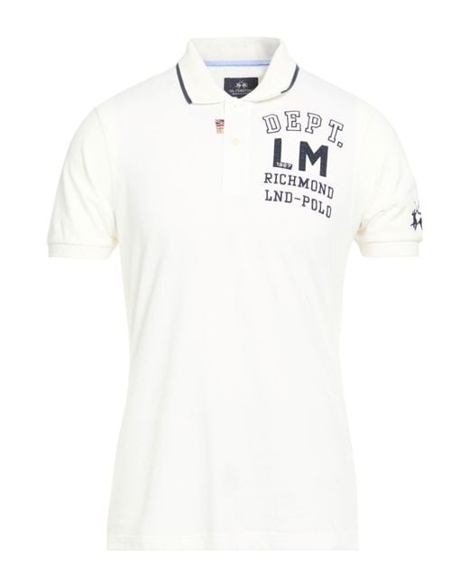 La Martina White Polo Shirt Cotton for men