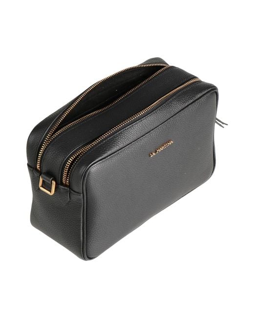 La Martina Black Cross-Body Bag Leather