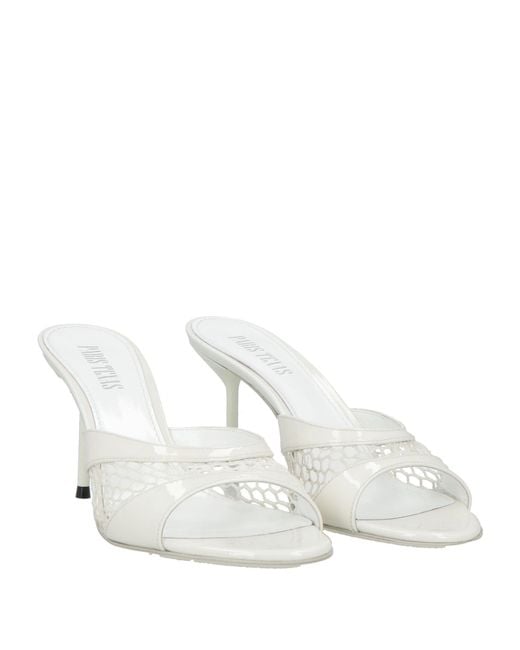 Paris Texas White Sandals Leather, Textile Fibers