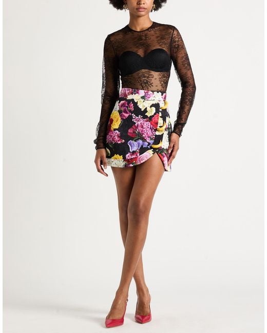 Dolce & Gabbana Black Mini Skirt Cotton, Viscose, Elastane