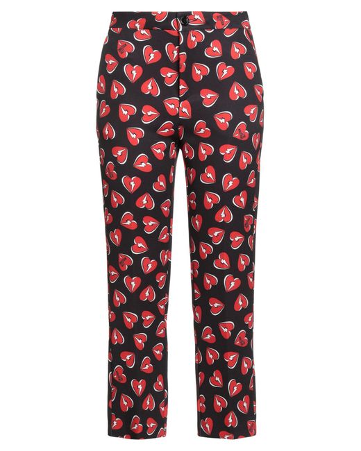 Love Moschino Red Pants Polyester, Elastane