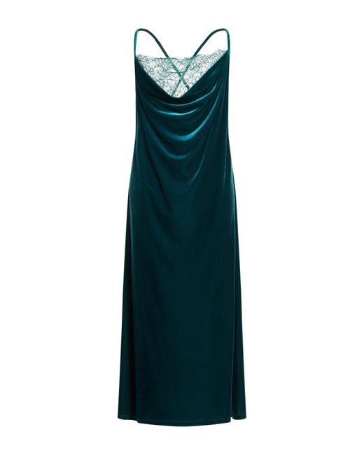 Liu Jo Green Midi Dress Polyester, Elastane