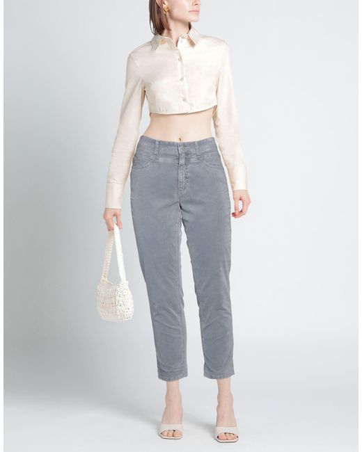 Cambio Gray Slate Pants Cotton, Polyester, Elastane
