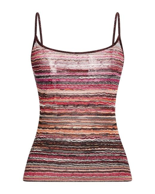Missoni Red Top Viscose, Metallic Fiber, Polyamide, Elastane