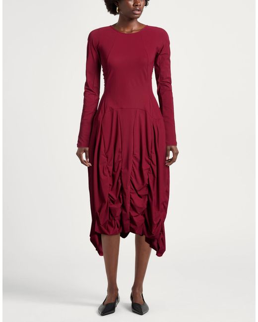 High Red Midi Dress