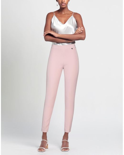Blugirl Blumarine Pink Pastel Pants Polyester, Elastane