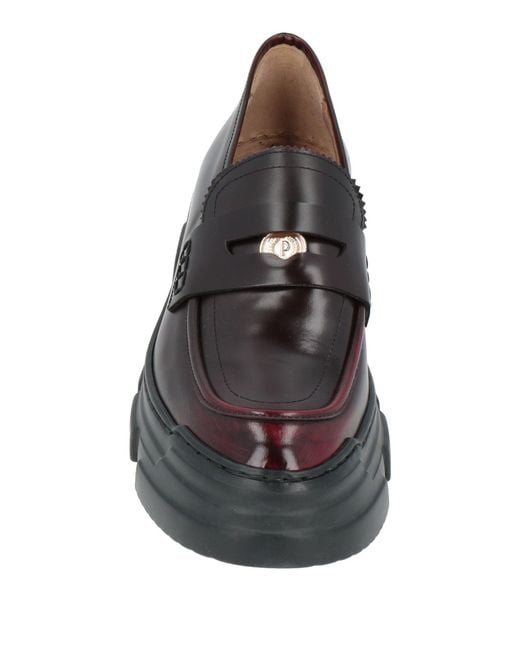 Pollini Gray Loafers Leather