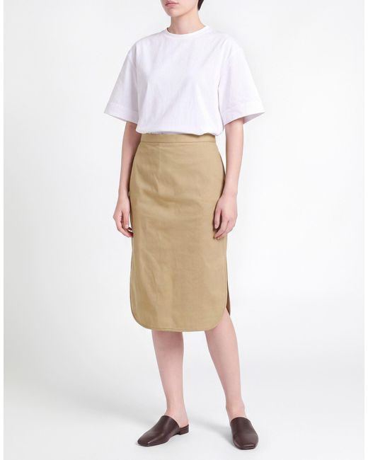 N°21 Natural Khaki Midi Skirt Cotton, Elastane