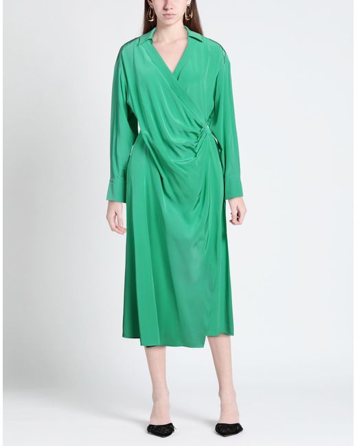 Sportmax Green Midi Dress Silk