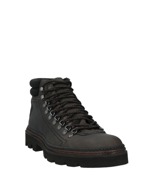 Fabi Black Dark Ankle Boots Leather, Textile Fibers for men