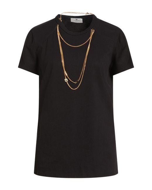 Elisabetta Franchi Black T-Shirt Cotton