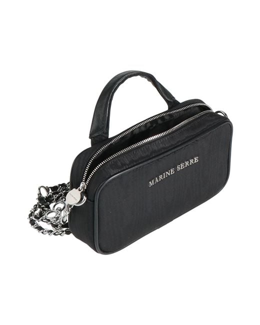MARINE SERRE Black Shoulder Bag Textile Fibers, Leather