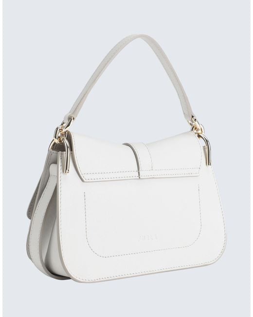 Furla White Flow M Top Handle -- Off Handbag Calfskin