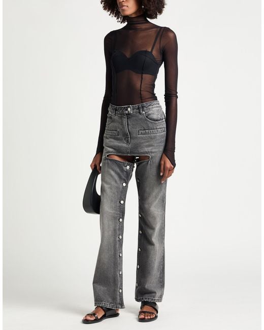 Courreges Gray Charcoal Jeans Cotton
