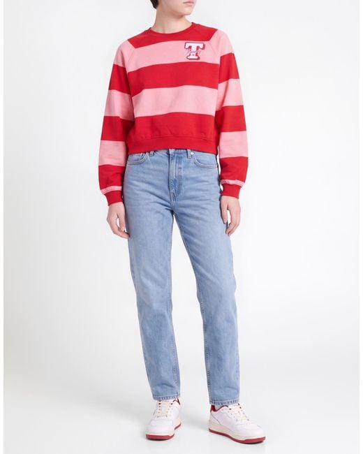 Tommy Hilfiger Red Sweatshirt Cotton