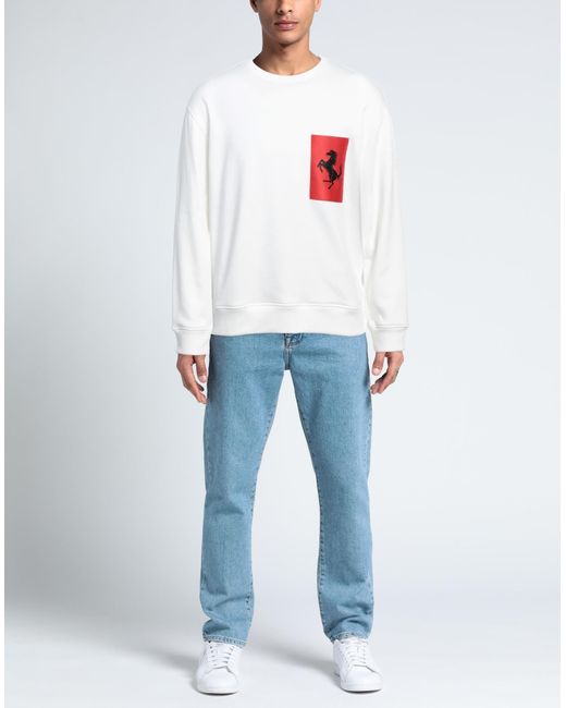 Ferrari White Sweatshirt for men