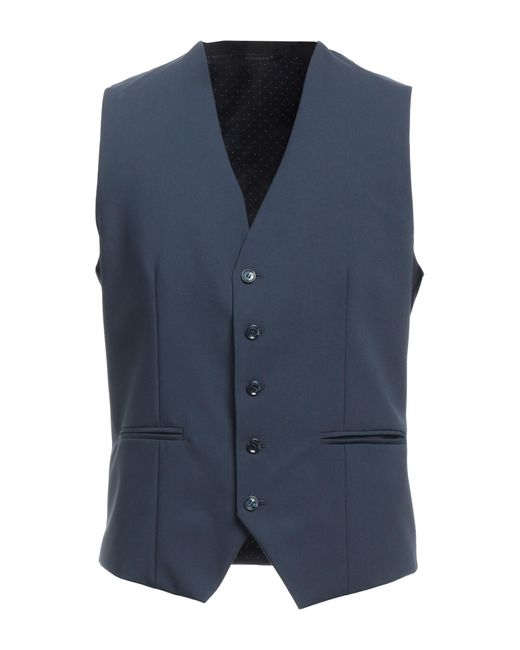Grey Daniele Alessandrini Blue Tailored Vest for men