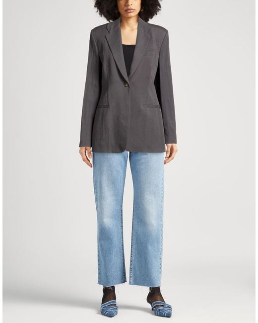 Tela Black Blazer Viscose, Linen