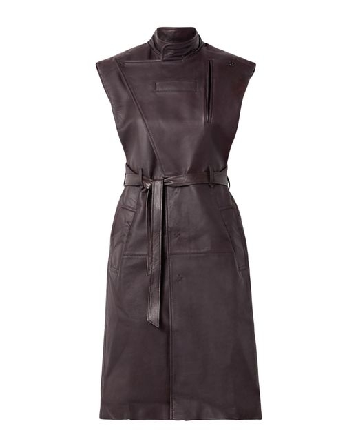 Situationist Purple Dark Overcoat & Trench Coat Soft Leather