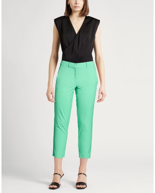Marella Green Pants Polyester, Viscose, Elastane