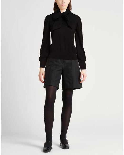 Anna Molinari Black Turtleneck Merino Wool