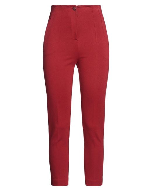 Cristinaeffe Red Pants Viscose, Polyamide, Elastane