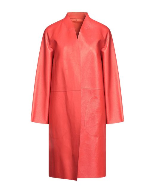 Desa Nineteenseventytwo Red Overcoat & Trench Coat