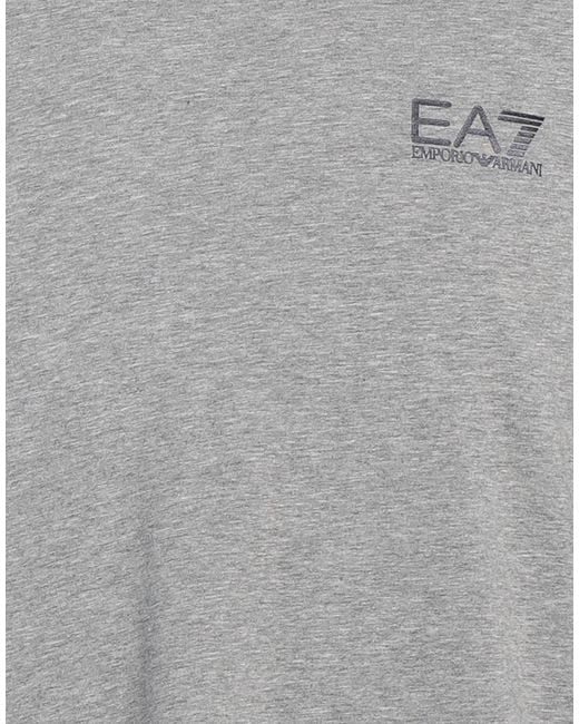 EA7 Gray T-Shirt Cotton, Elastane for men