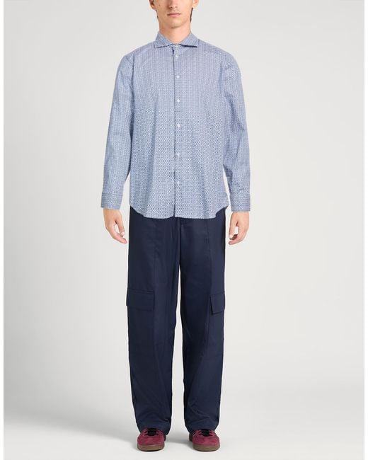 Manuel Ritz Blue Shirt Cotton, Elastane for men