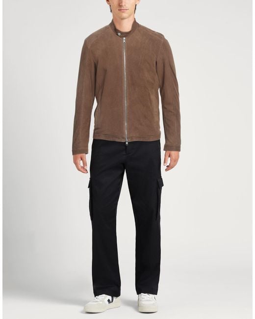 DFOUR® Brown Camel Jacket Leather for men