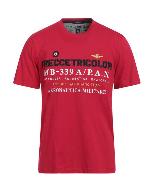 T-shirt di Aeronautica Militare in Red da Uomo