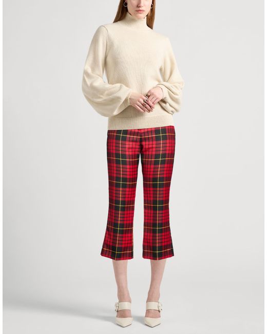 McQueen Red Pants Wool