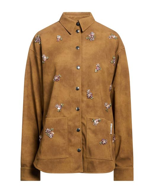 DES_PHEMMES Brown Camel Jacket Polyurethane