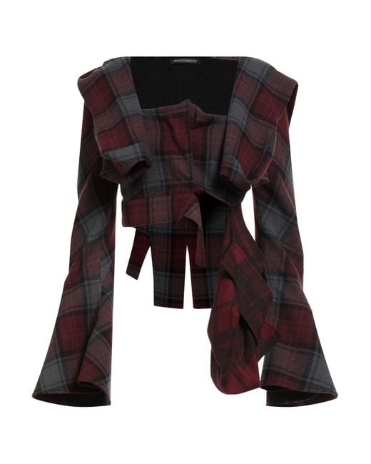 Yohji Yamamoto Black Collections Burgundy Jacket Wool, Nylon, Acrylic, Polyester