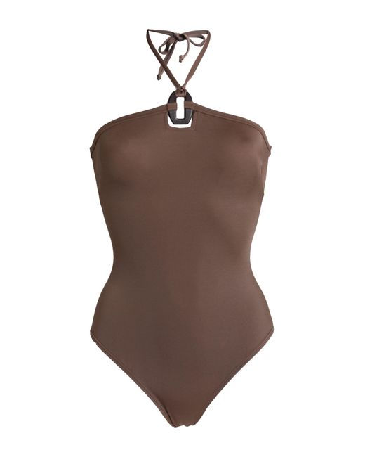Erika Cavallini Semi Couture Brown One-piece Swimsuit