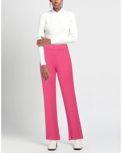 hinnominate Pink Fuchsia Pants Viscose, Elastane