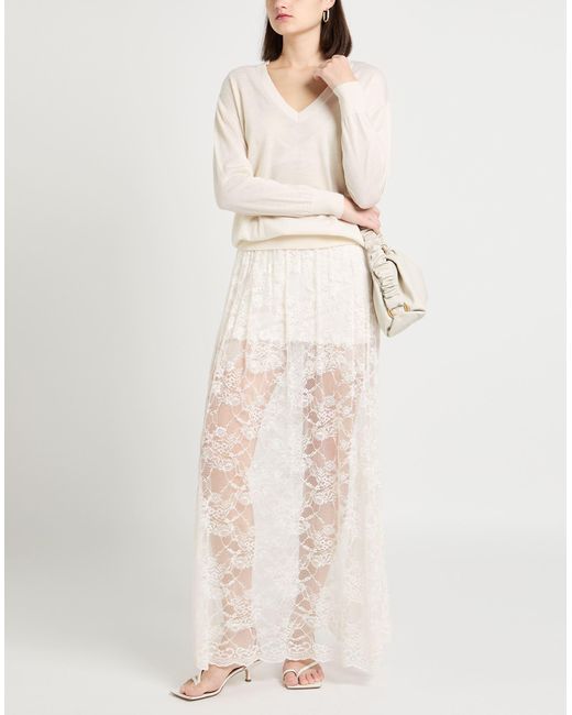 Haveone White Maxi Skirts