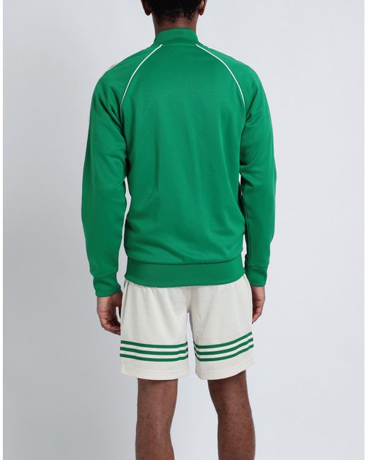 Adidas Originals Green Sst Tt Logo-embroidered Striped Recycled-jersey Zip-up Sweatshirt for men