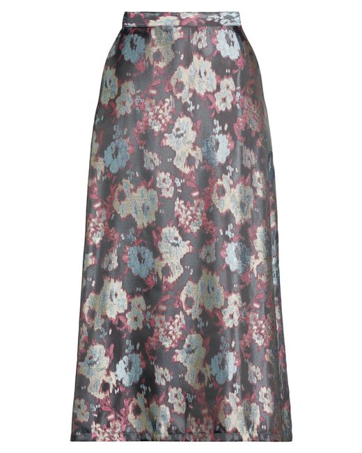 Nathalie Vleeschouwer Gray Slate Maxi Skirt Viscose, Polyester
