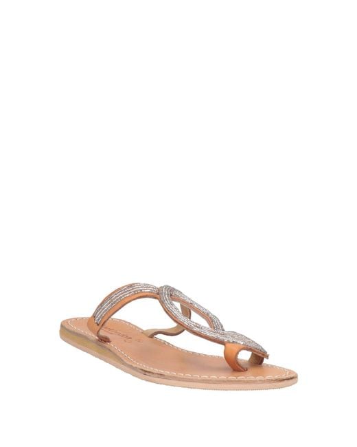 Laidbacklondon Brown Thong Sandal Leather