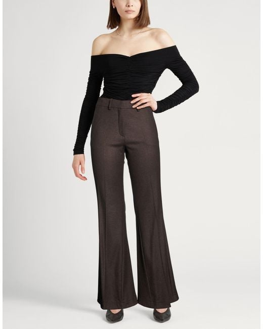 Alysi Gray Dark Pants Viscose, Wool, Polyester, Elastane