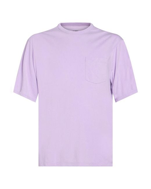 Officine Generale Purple T-Shirt Lyocell, Cotton for men