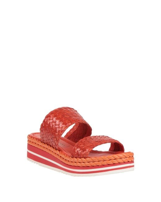 Pons Quintana Red Sandals Leather